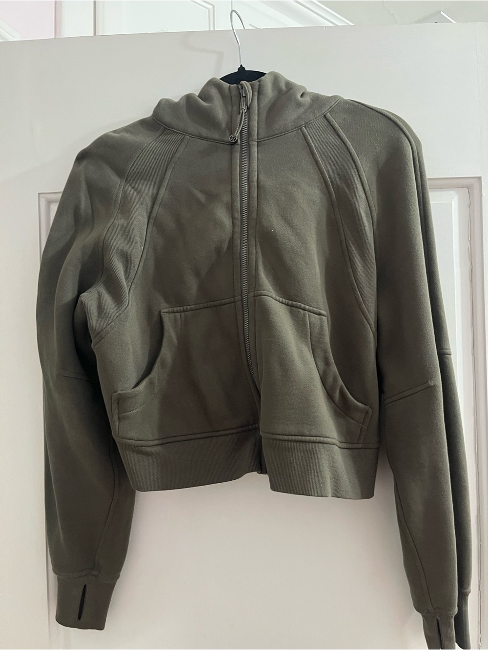 Lululemon green scuba oversized cropped full zip XS/S